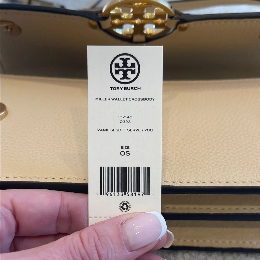 NWT Tory Burch Miller Wallet Crossbody in Vanilla Soft Serve - Picture 7 of 7